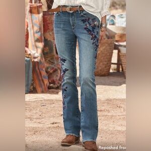Driftwood embroidered Kelly “Songbird”jeans 28